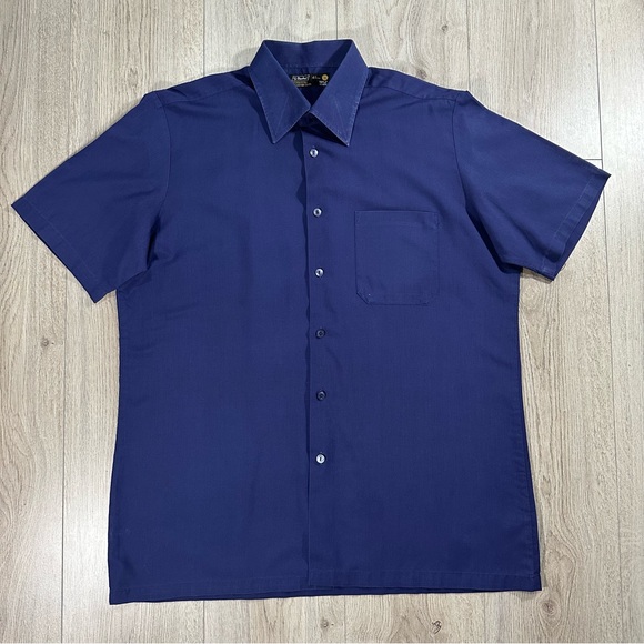 st michael Other - Vintage St Michael Blue Button-up Short Sleeve Shirt Size Medium